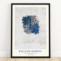William Morris Tulip Willow Sketch Blue Exhibition Framed Vintage Wall Poster