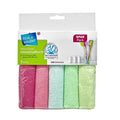 Flink & Sauber Microfiber Cleaning Cloth 5-Pack - Reusable, Lint-Free, Chemical-Free, Absorbent, Streak-Free Cleaning for Home & Car