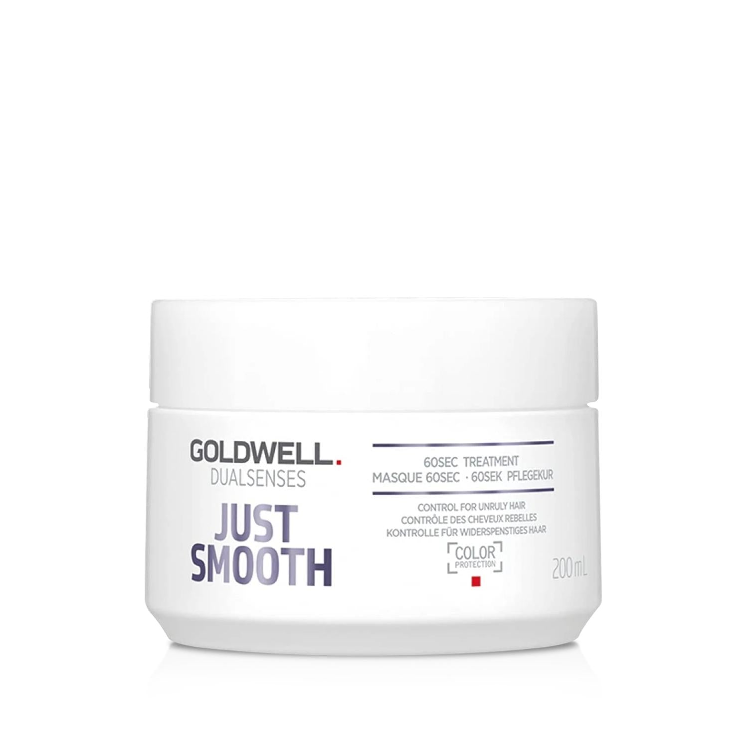 Goldwell Dualsenses Just Smooth 60Sec Hair Mask - Smoothing & Nourishing Formula, 6.76 fl oz