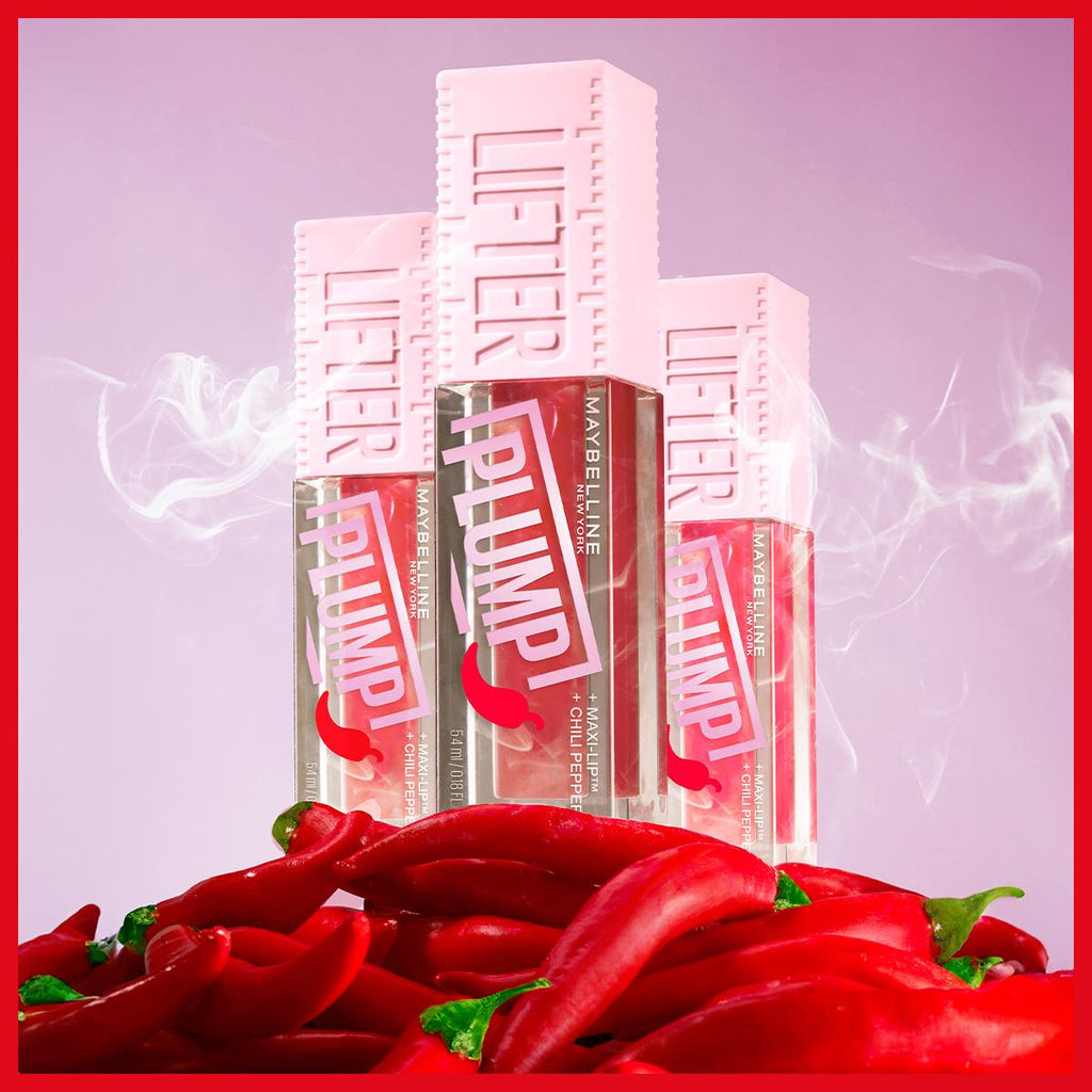 Maybelline Lifter Plump Lip Gloss - Coca Zing, Instantly 30% Fuller Lips, Long-Lasting Plumping Effect