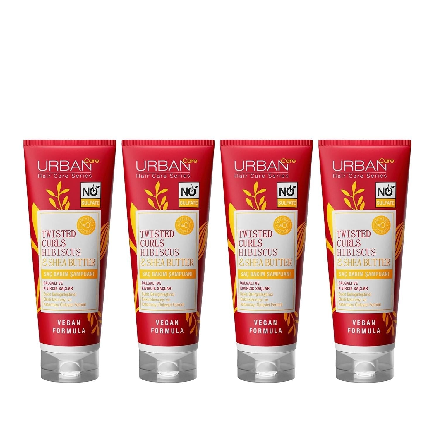 URBAN Care Sulfate-Free Shampoo for Curly Hair - Twisted Curls Hibiscus & Shea Butter 250ml x 4