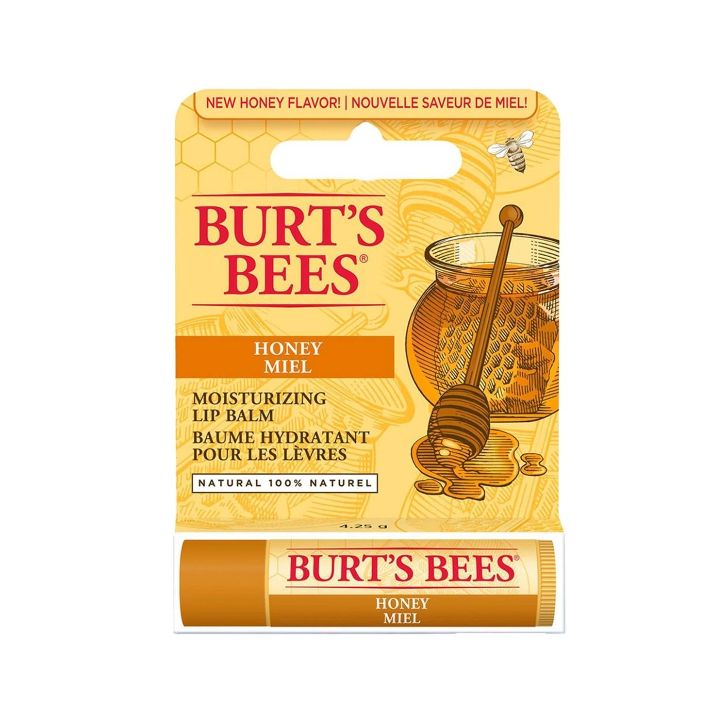 Burt's Bees Honey Flavored Lip Balm - Natural Moisturizing Lip Care for Dry Lips - 4.25g