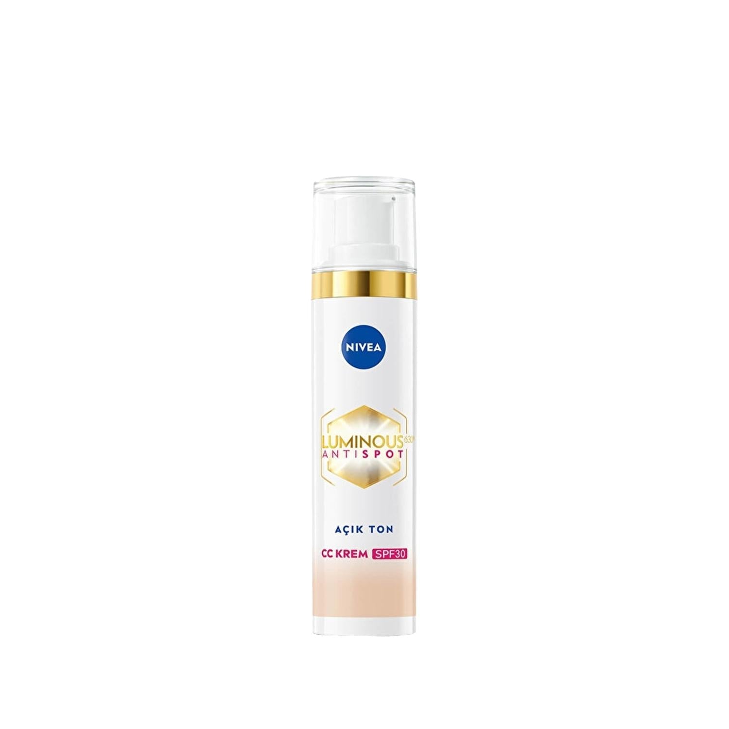 Nivea Luminous630 CC Cream SPF30 - Dark Spot Correction, Even Skin Tone, Light Tone Shade