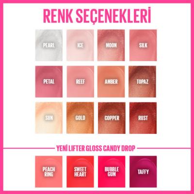 Maybelline New York Lifter Gloss - Hydrating Lip Gloss with Lifting Effect, Non-Sticky Peach Ring Shade
