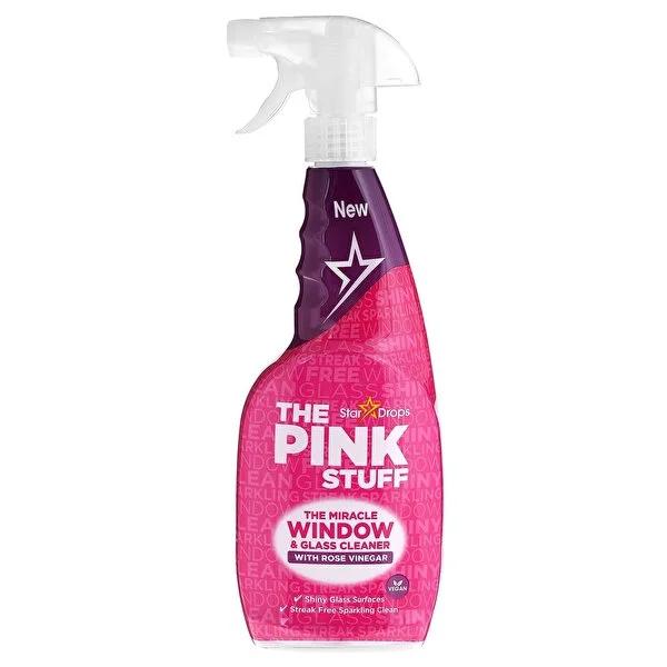 The Pink Stuff Glass Cleaner - Rose Vinegar Formula, Streak-Free, Natural, 25.4 fl oz