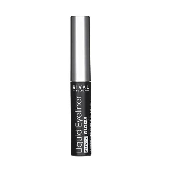 Rival de Loop Liquid Eyeliner No:01 Black Glossy - Intense Black Liquid Eyeliner for Precise Eye Makeup