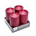 Rubin Licht Burgundy Candle Set - 4 Pieces, Long-Lasting Ambient Lighting, Home Decor