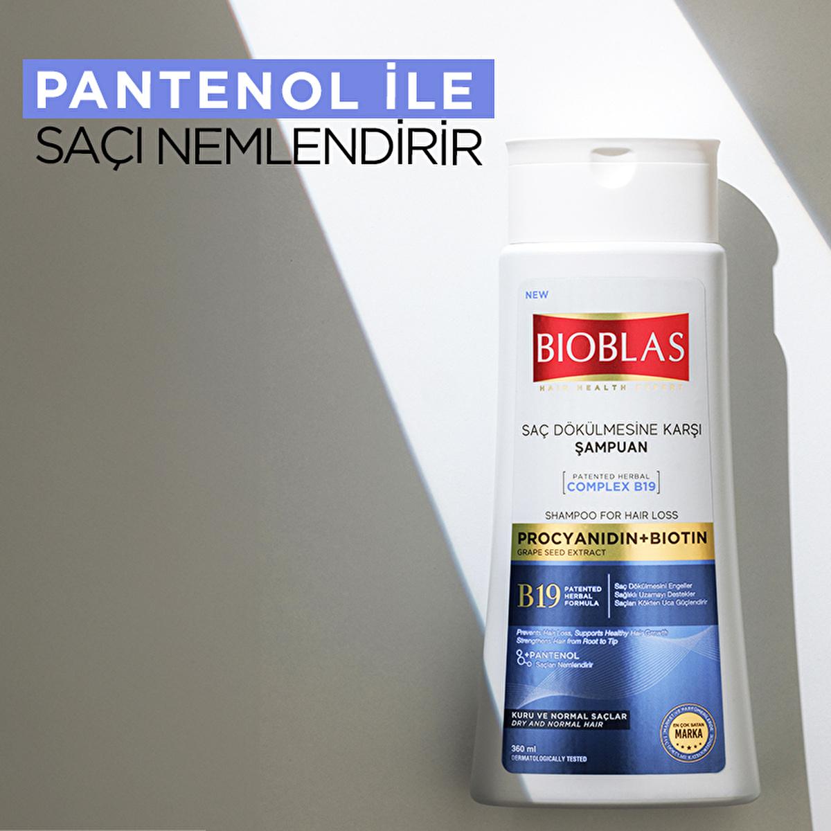 Bioblas Anti-Hair Loss Shampoo with Biotin & Procyanidin - Paraben-Free, Strengthens Hair, 12.18 fl oz