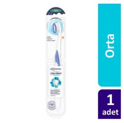 Sensodyne Toothbrush for Sensitive Teeth - Gentle Multi-Directional Brushing, Medium Bristle Hardness