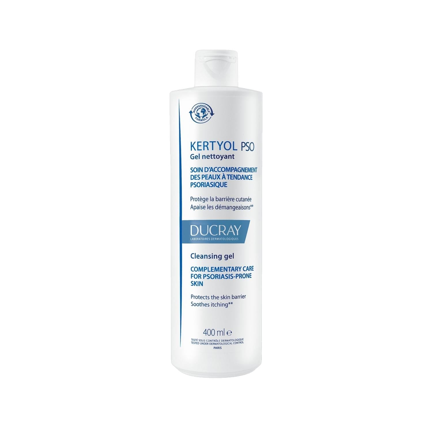 Ducray Kertyol P.S.O Moisturizing Cleansing Gel for Psoriasis & Dry Skin Relief - 400ml