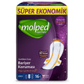 Molped SuperNight: Leak-Proof Overnight Feminine Hygiene Pads - Cottony Soft, Dermatologically Tested for Heavy Flow & Ultimate Period Protection (16 Count)