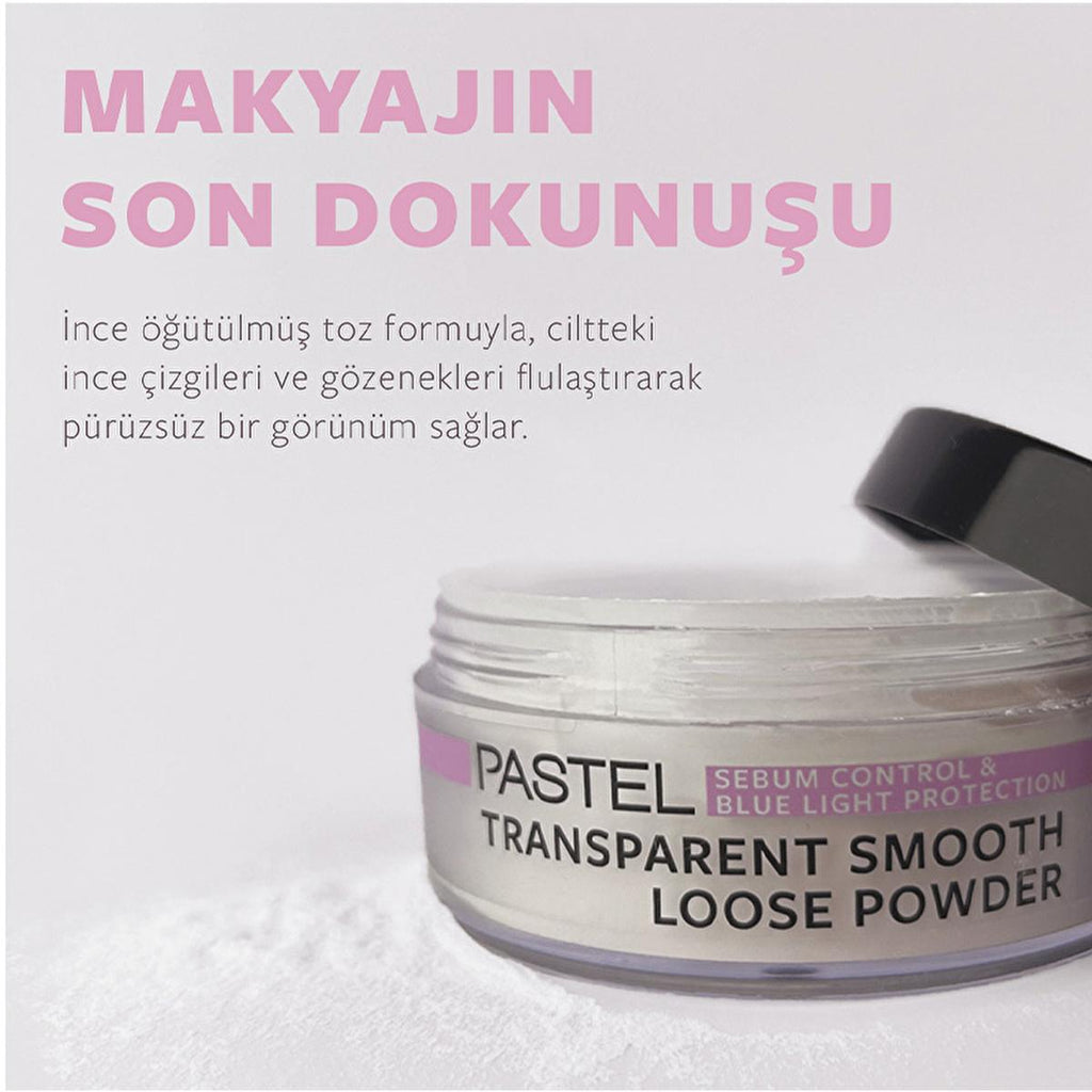 Pastel Loose Face Powder - Sebum Control, Blue Light Protection & Long Lasting Matte Finish - Transparent Setting Powder