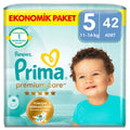 Prima Premium Care Baby Diapers Size 5 - 42 Count - Soft, Leak-Proof, Dermatologically Tested Diapers for Infants by Prima