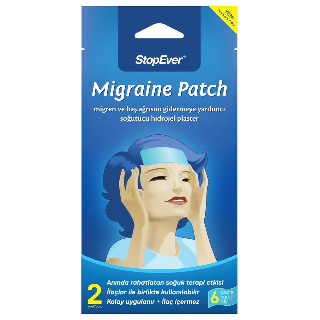 StopEver Migraine Relief Patch - Cooling Hydrogel Plaster for Non-Invasive Pain Relief