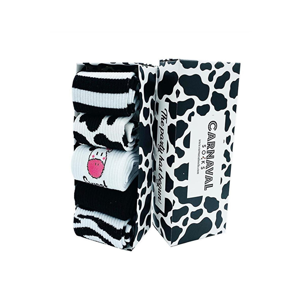 Carnaval Socks 5-Pack Comfortable Cotton Socks for Daily Wear - Milk Cemberler Corap Kutusu