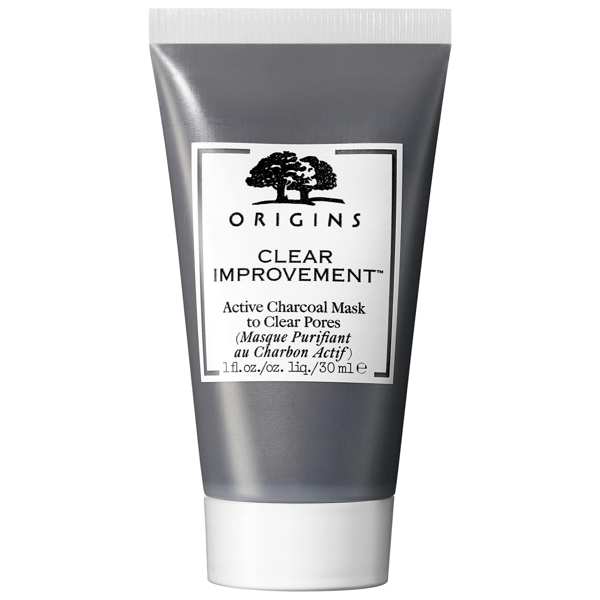 Origins Mini Clear Improvement Active Charcoal Mask: Deep Pore Cleansing, Detoxifying & Oil Control - For Blackheads & Acne Treatment