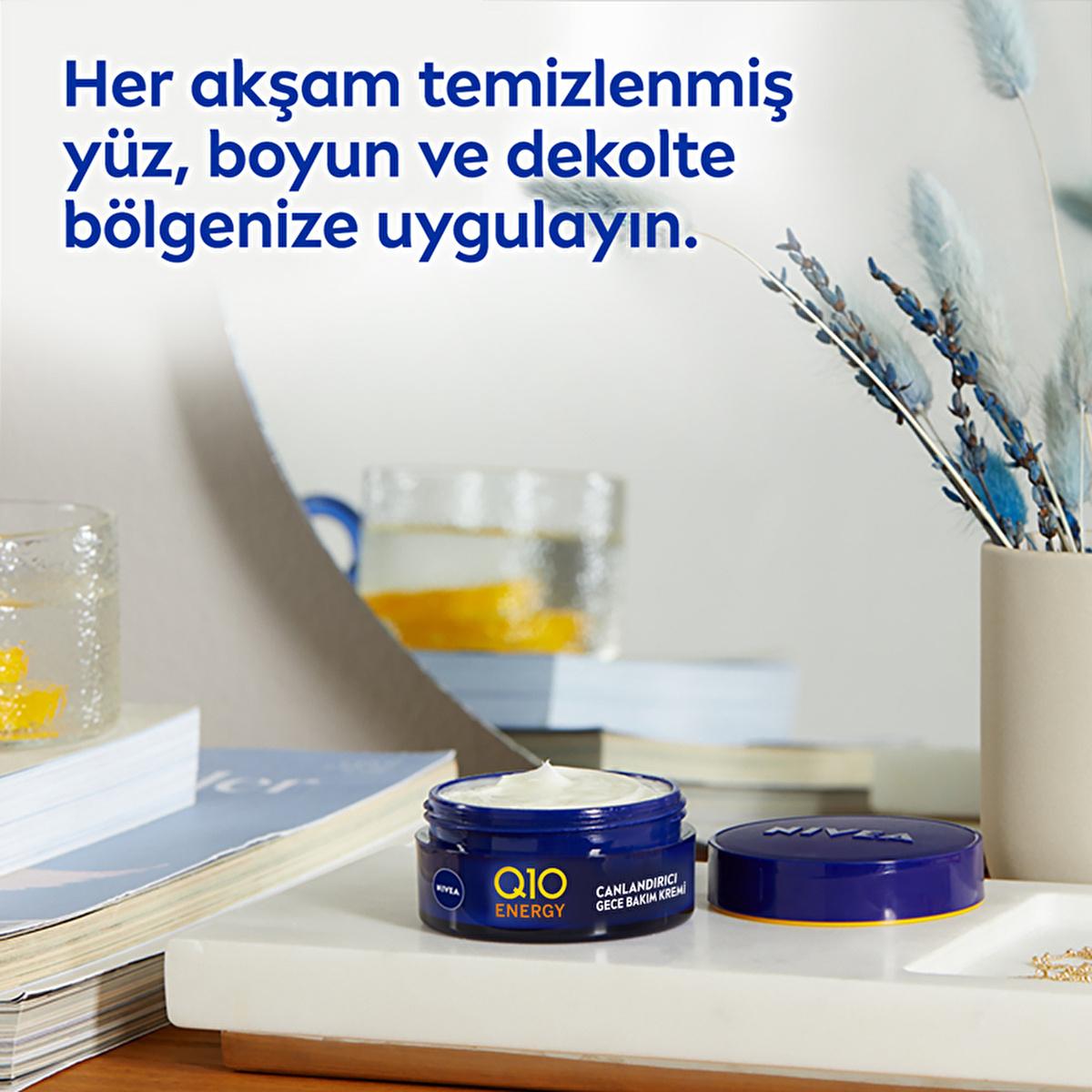 Nivea Q10 Energy Night Cream with Vitamin C - Anti-Aging, Moisturizing Night Care for All Skin Types