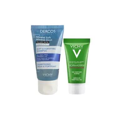 Vichy Dercos Skincare Set - Vichy Dercos Shampoo & Normaderm Cleansing Gel Bundle