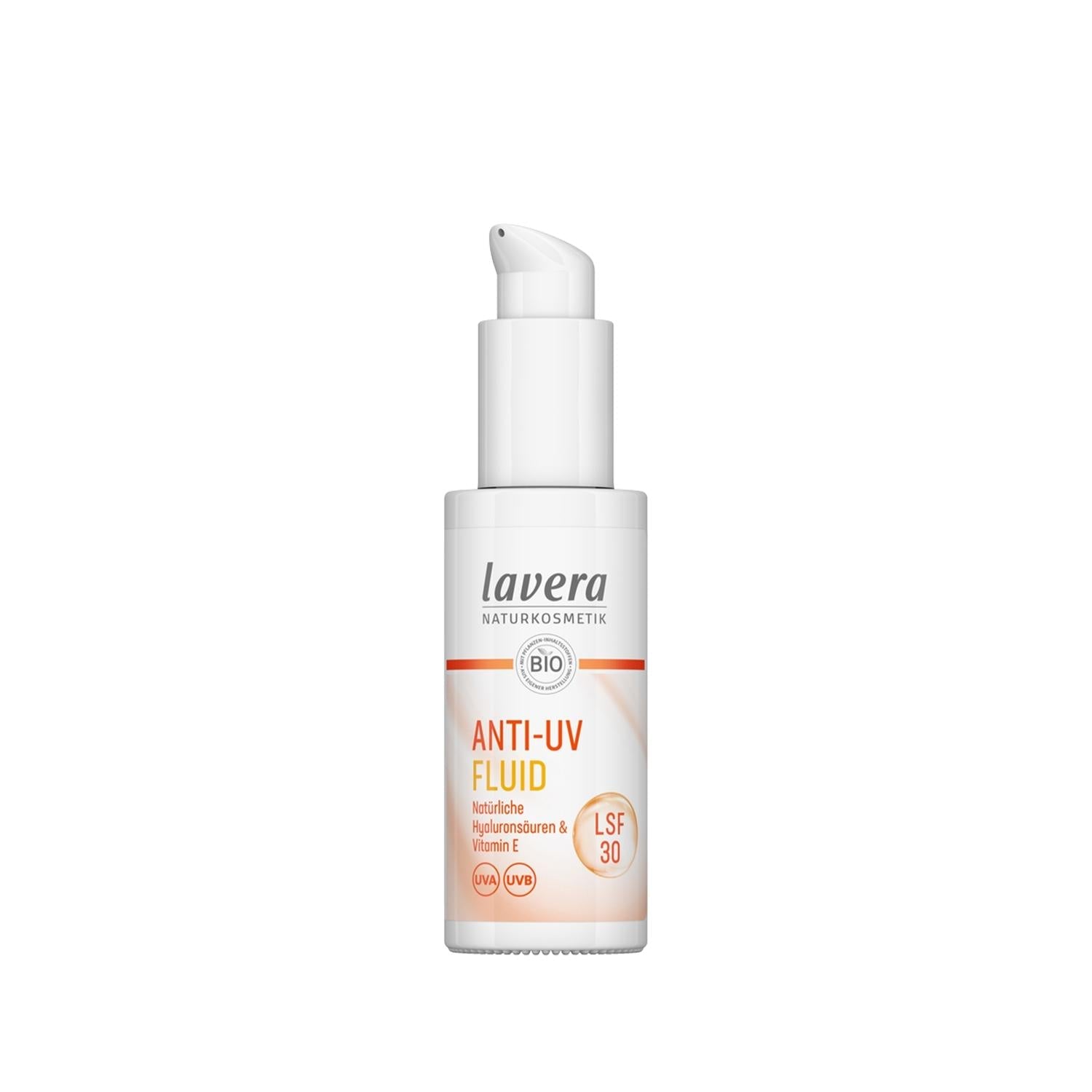 Lavera Natural Sunscreen SPF30 Anti-UV Fluid: Daily Sun Protection for Sensitive Skin - Lightweight, Organic, Travel-Friendly (30ml)