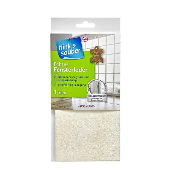 Flink & Sauber Genuine Leather Cleaning Cloth for Cars, Windows & Mirrors - Microfiber Alternative, Absorbent & Durable