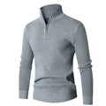 Mens Minimalist Casual Half-zip Turtleneck Sweater