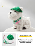 Babycare West Highland Plush Puppy Command Dog Scarf Hat Dog Clothes Set