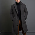 Men's Mid-length Trench Coat Fall Winter Slim Pockets Single-breasted Collar Jacket  Casual Business Comfortable Overcoat Clothing