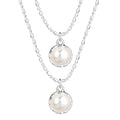 Double Layer Dainty Pearl Choker Necklace, Two-Tier Irregular Collarbone Chain, Minimal French Jewelry For European Spanish Women