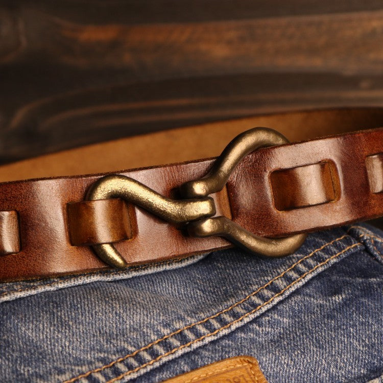 Men's Hemp Copper Buckle Woven Belt