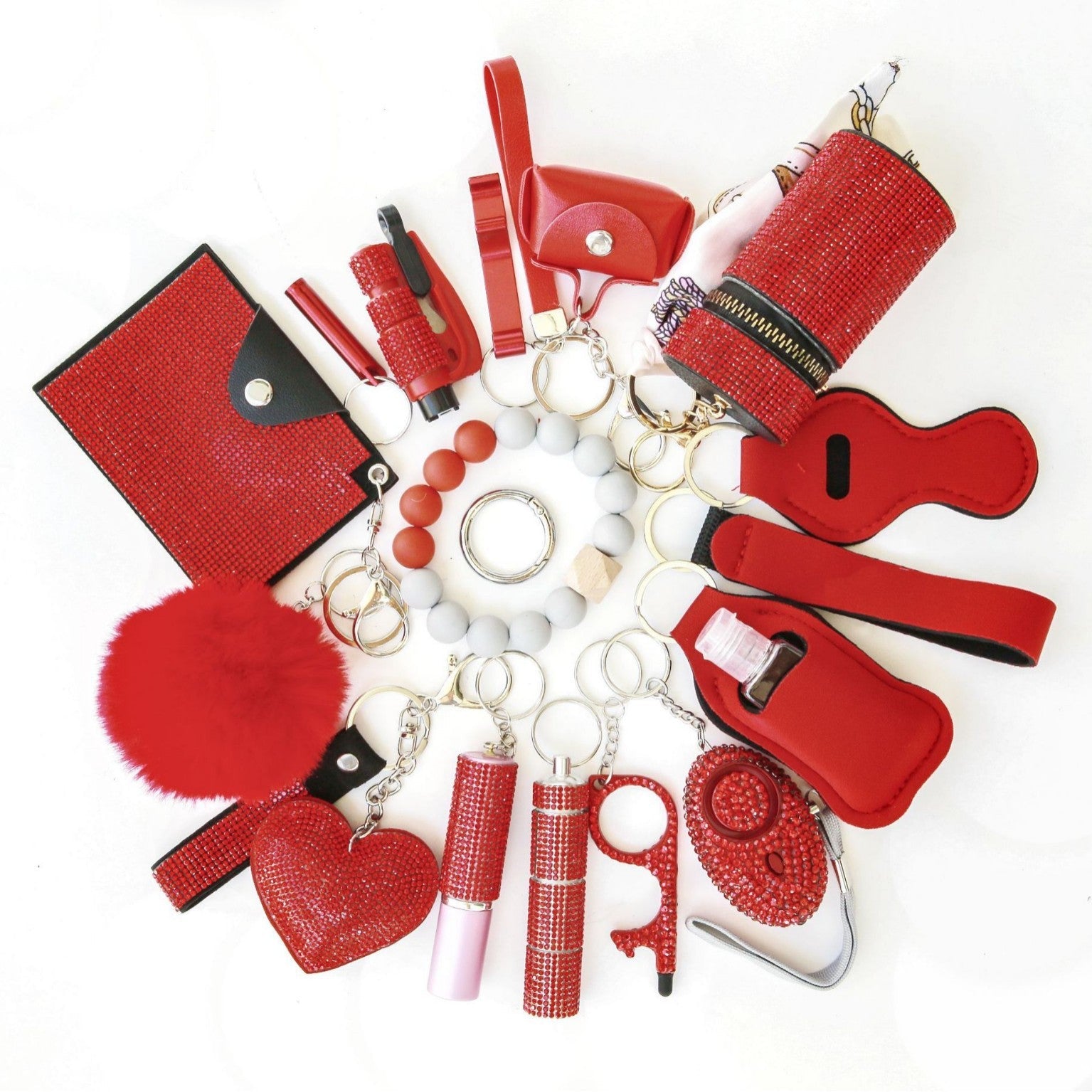 19-Piece Multifunctional Safety Defense Keychain Set