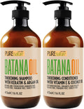 Batana Oil Shampoo and Conditioner Set Thickening Sulfate Free Formula for Women Men 16 Fl Oz Pack of 2 Volumizing Moisturizing Professional Salon Care Products for Fine Thinning Hair