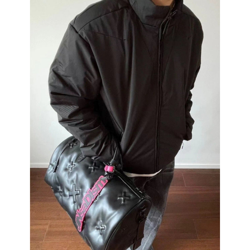 Mens Stylish American-Style Retro Stand-Collar Cotton Jacket