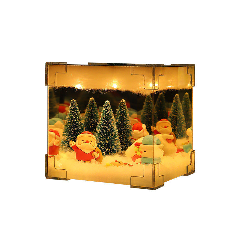 Christmas DIY LED Cube Lamp 3D Santa Snowman Lights Kit