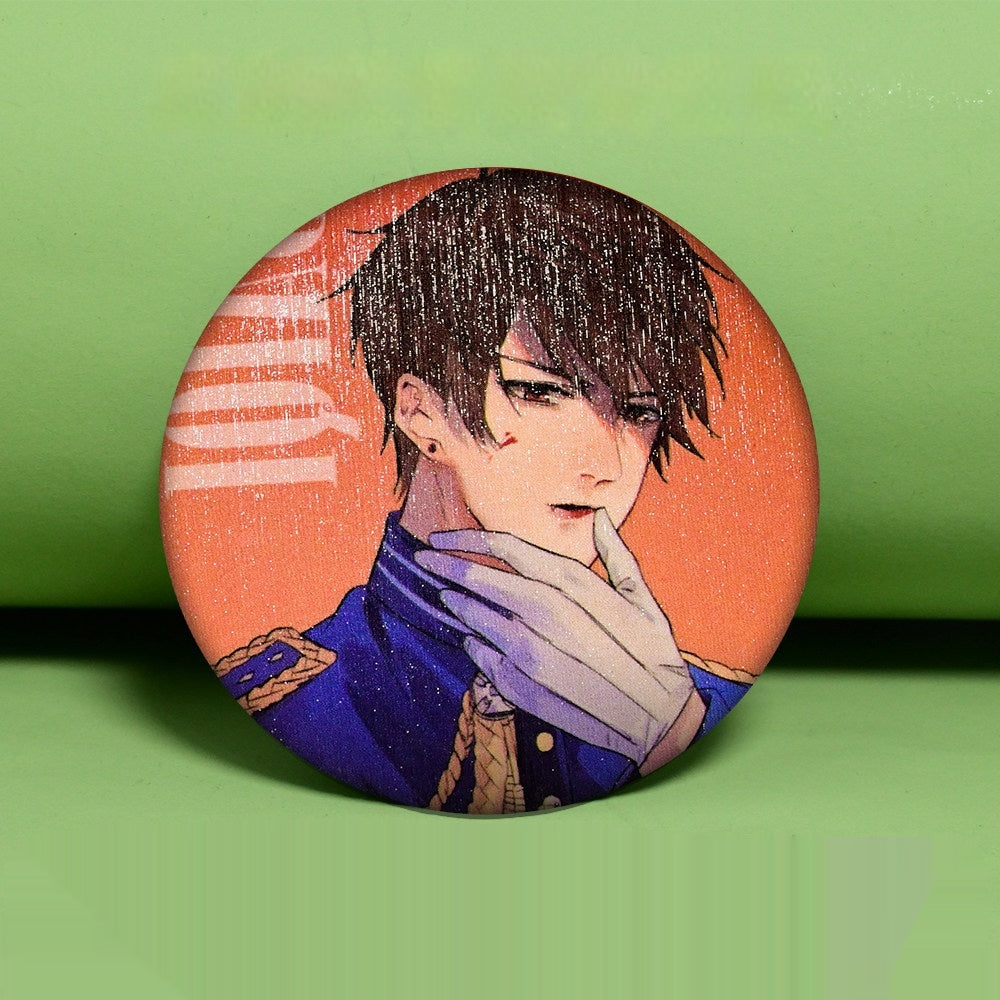 Anime Square Customized Iron Brooch Around