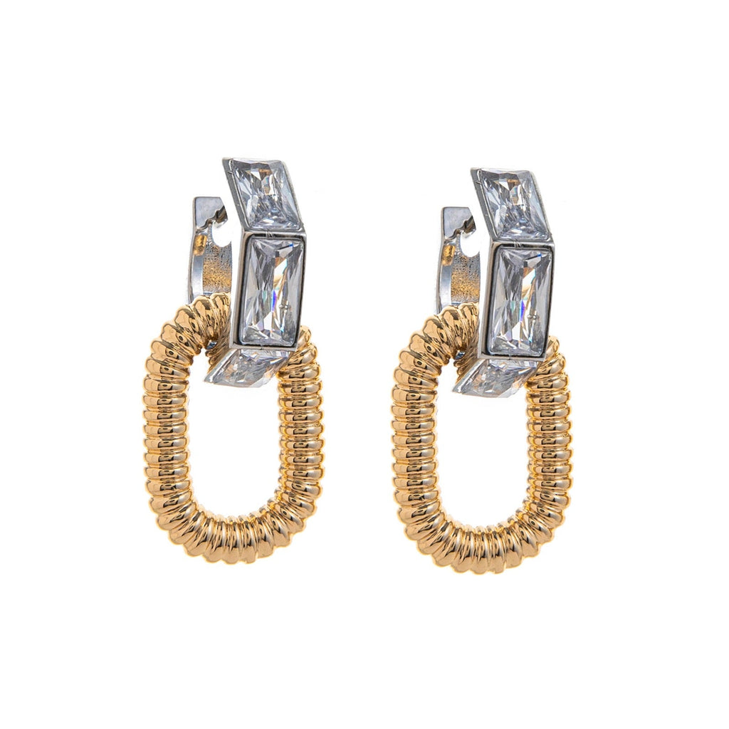 Stainless Steel Fashionable Gold-plated Earrings For Women