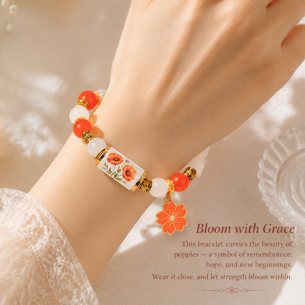 December Birth Flower Pendant Bracelet For Women