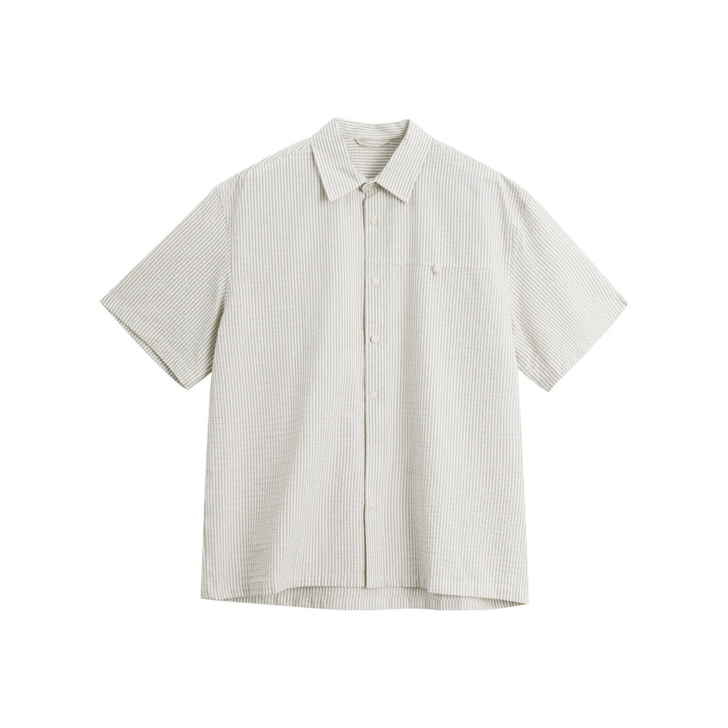 Simple Striped Patchwork Short Sleeve Long Sleeve Shirt