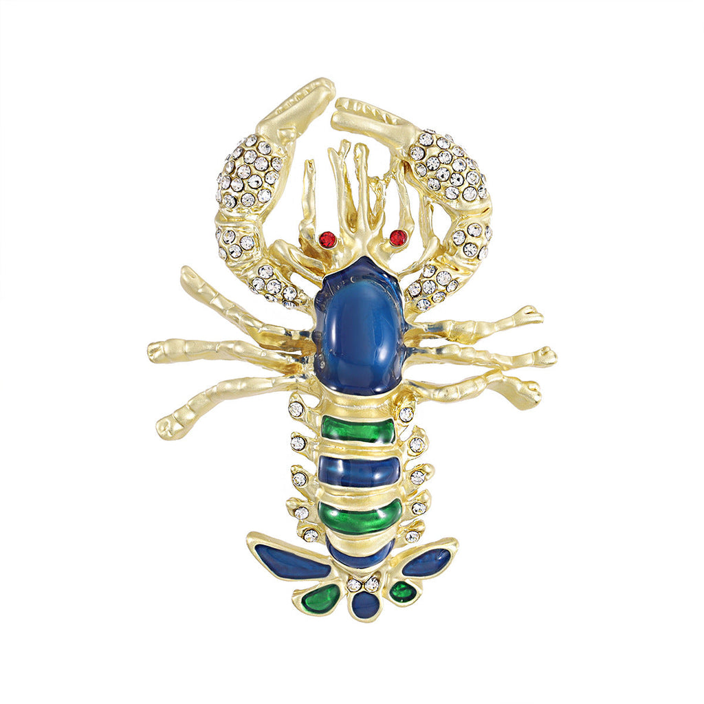 Enamel-dripped Lobster Brooch Accessory For Women