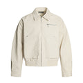 Retro Washed Distressed Leather Loose-Fit Casual All-Match Lapel Jacket Top