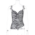 Sexy Printed Swing Neck Backless Camisole Top