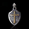 S925 Sterling Silver Cross Shield Pendant