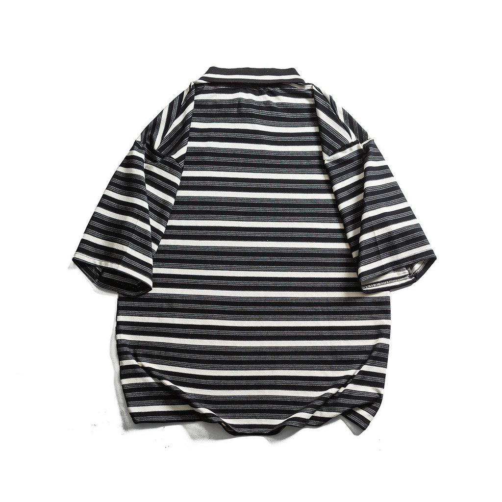 Men's Retro Striped Bottoming Pullover