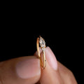 S925 Sterling Silver Blue Stone Horse Eye Engagement Ring