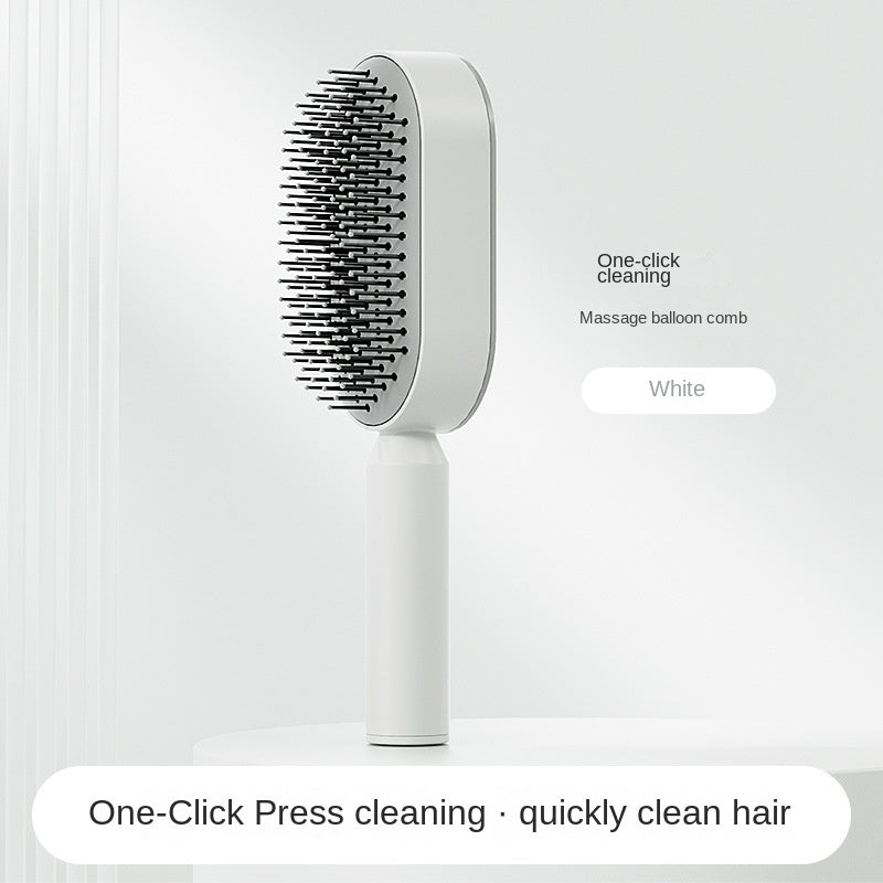 3D Air Cushion Massager Hairbrush with Self-Cleaning Feature