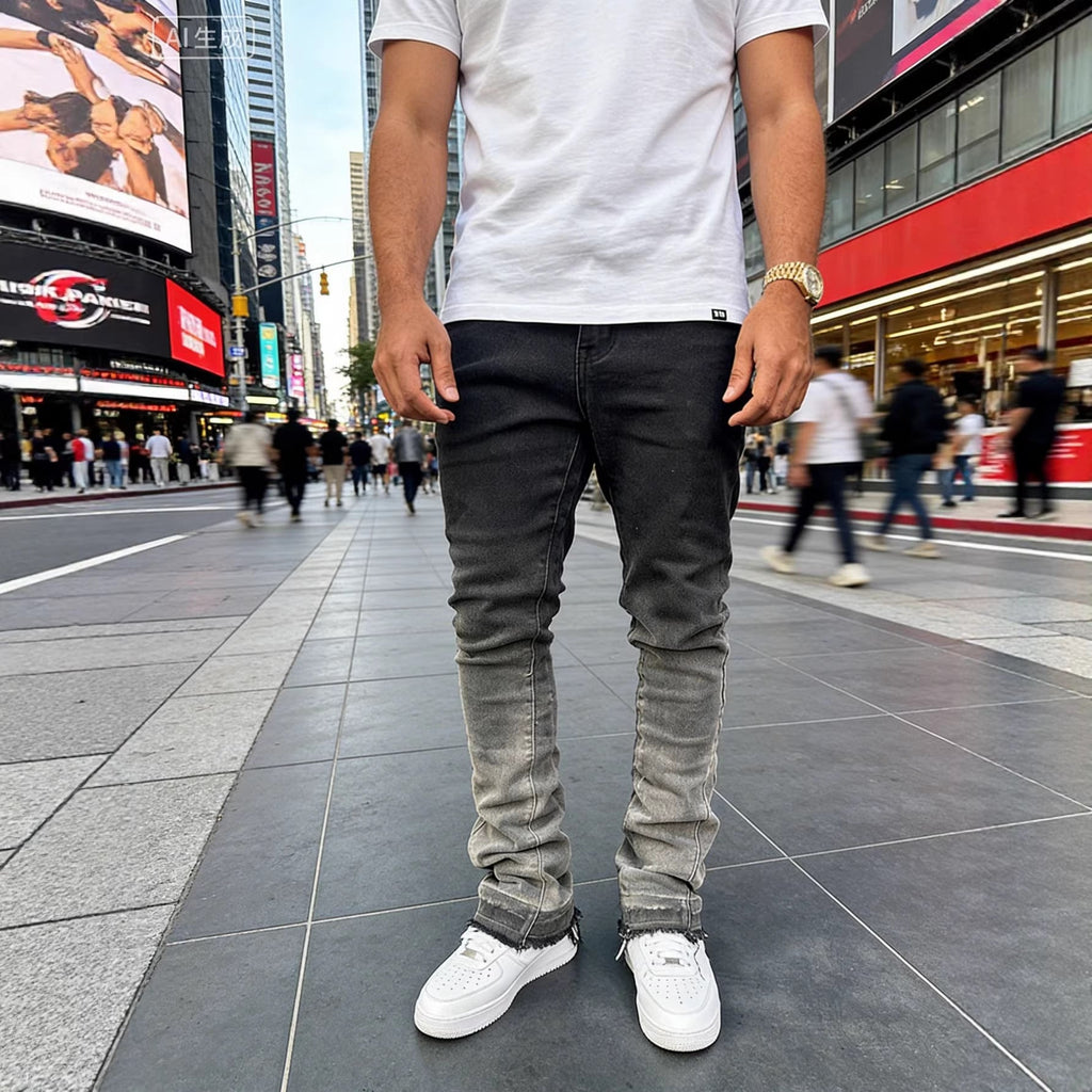 High-Street Gradient-Washed Mens Jeans