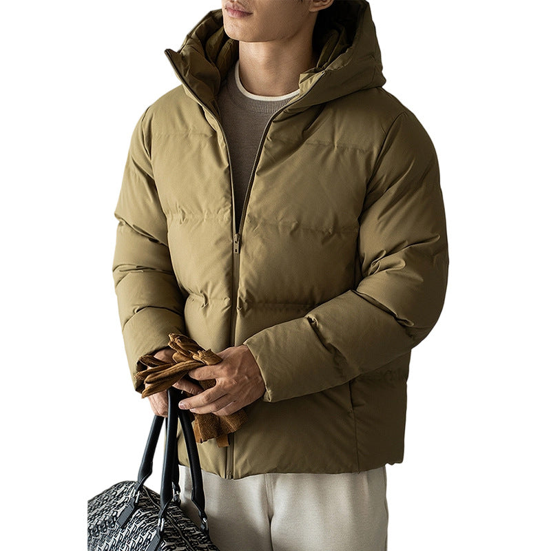 Mens Short Hooded Down Jacket Windproof Waterproof And Warm Coats