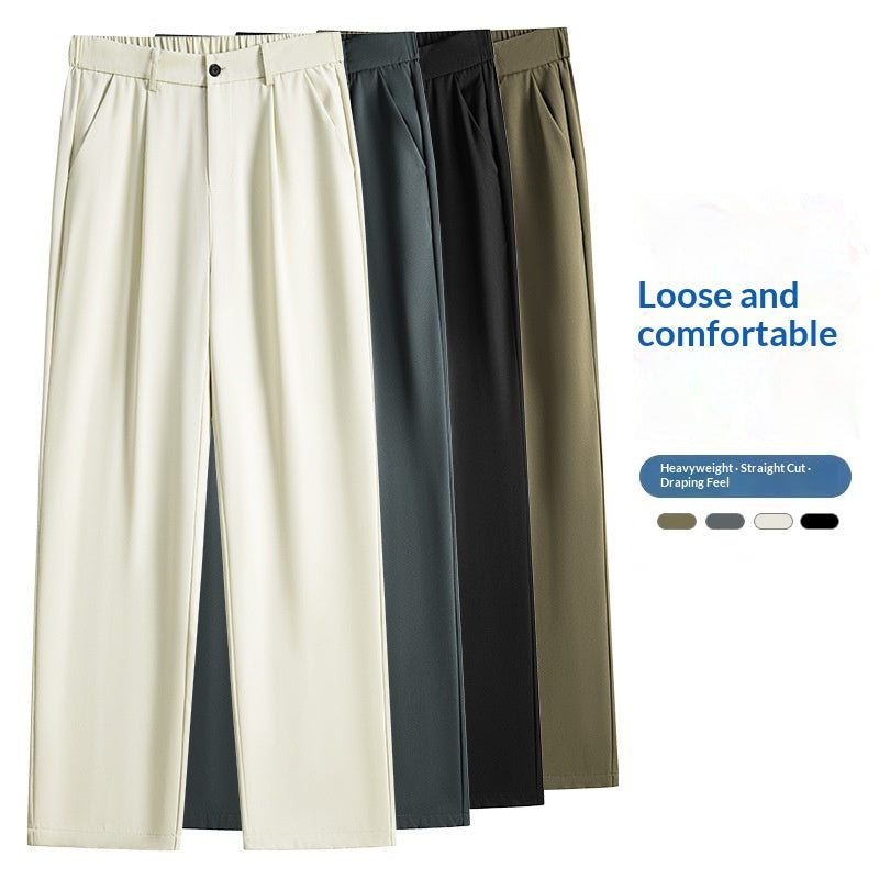 Mens Fashionable Straight-Leg Loose Casual Pants
