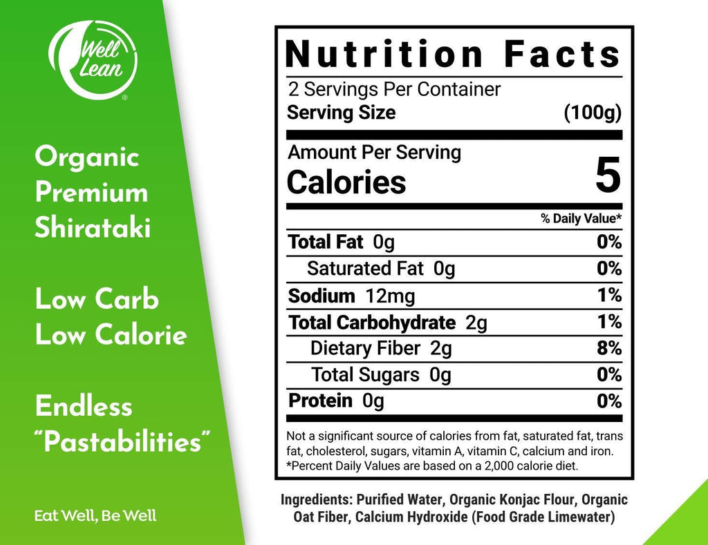 Organic Konjac Shirataki Noodles   Zero Carb Keto Pasta USDA Organic Healthy Noodles   Low Carb Pasta   100% Plant Based Ready to Eat   6 Pack (12 Servings)