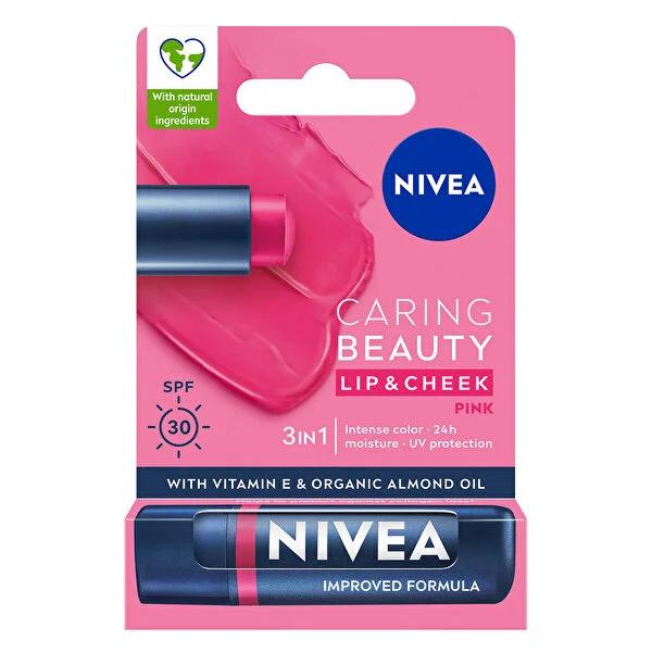 Nivea Colored Lip Care Cream - Moisturizing & Protective Lip Balm with UV Protection