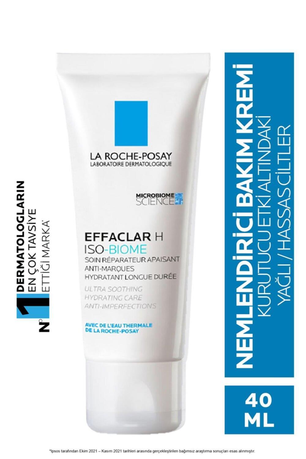 La Roche Posay Effaclar H IsoBiome Moisturizing Cream for Acne-Prone Skin - Hydrating, Soothing, 1.35 fl oz